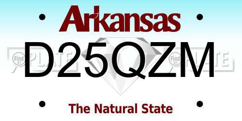 D25QZM Arkansas License Plate