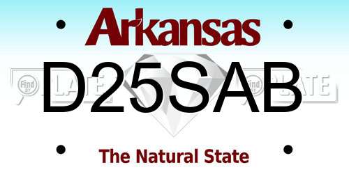 D25SAB Arkansas License Plate