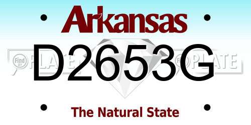 D2653G Arkansas License Plate