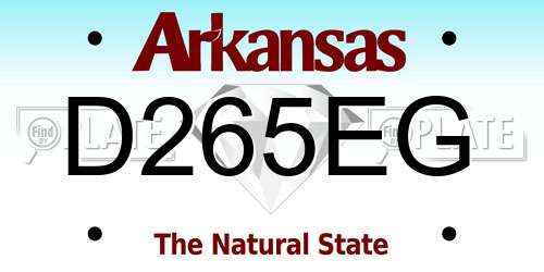 D265EG Arkansas License Plate