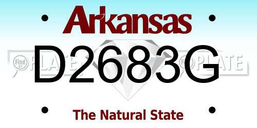 D2683G Arkansas License Plate