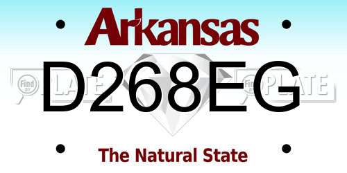 D268EG Arkansas License Plate