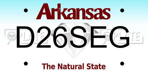 D26SEG Arkansas License Plate