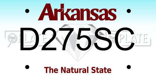 D275SC Arkansas License Plate