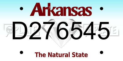 D276545 Arkansas License Plate