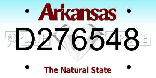 D276548 Arkansas License Plate