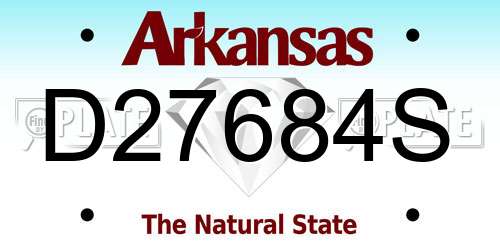 D27684S Arkansas License Plate