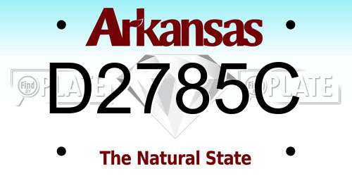 D2785C Arkansas License Plate