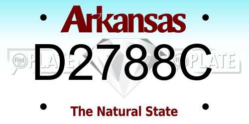 D2788C Arkansas License Plate