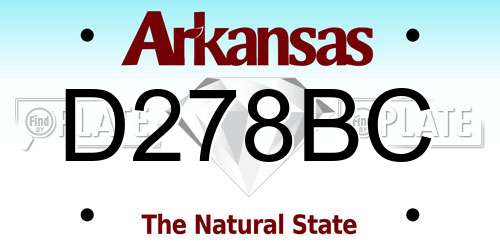 D278BC Arkansas License Plate