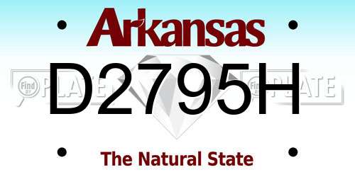 D2795H Arkansas License Plate