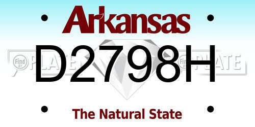 D2798H Arkansas License Plate
