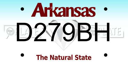 D279BH Arkansas License Plate