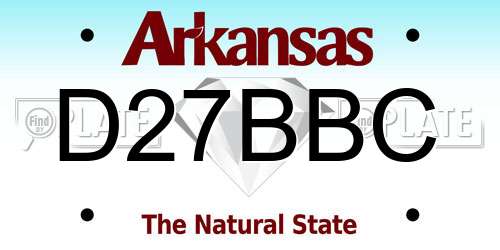 D27BBC Arkansas License Plate