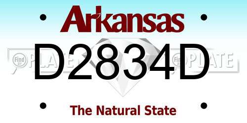 D2834D Arkansas License Plate