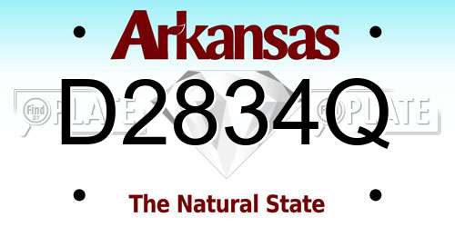 D2834Q Arkansas License Plate