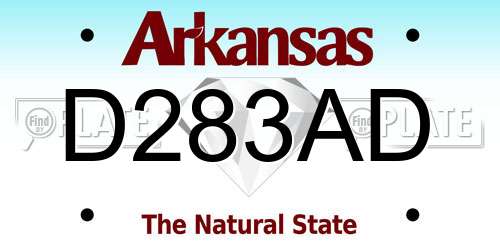 D283AD Arkansas License Plate