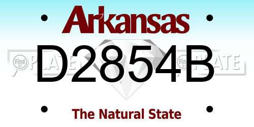 D2854B Arkansas License Plate