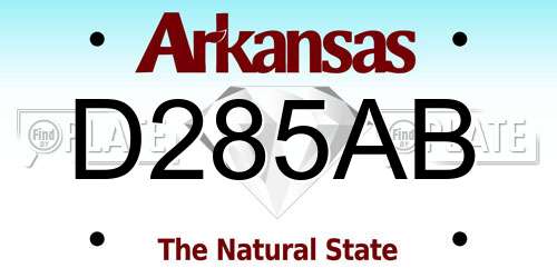 D285AB Arkansas License Plate