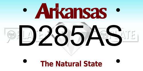 D285AS Arkansas License Plate