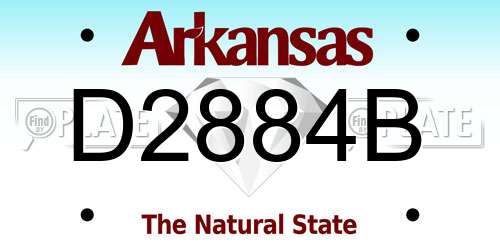 D2884B Arkansas License Plate