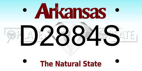 D2884S Arkansas License Plate