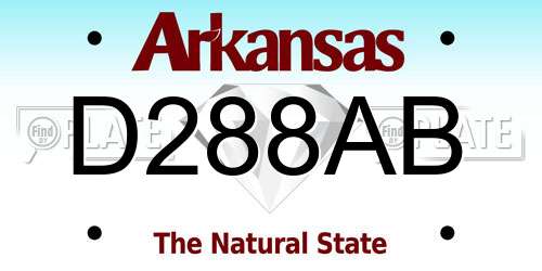 D288AB Arkansas License Plate