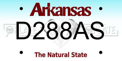 D288AS Arkansas License Plate
