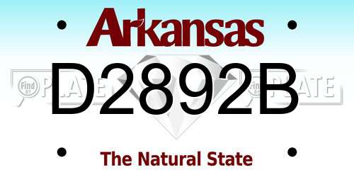 D2892B Arkansas License Plate