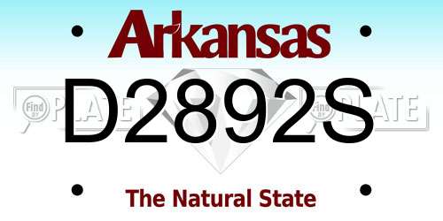 D2892S Arkansas License Plate