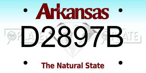 D2897B Arkansas License Plate