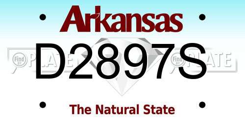 D2897S Arkansas License Plate