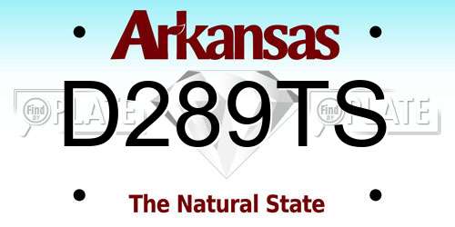 D289TS Arkansas License Plate