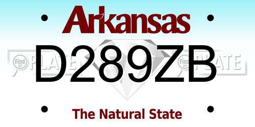 D289ZB Arkansas License Plate