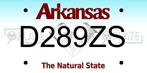 D289ZS Arkansas License Plate