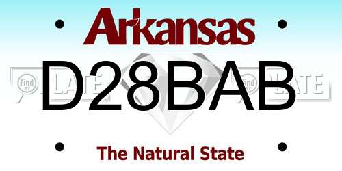 D28BAB Arkansas License Plate