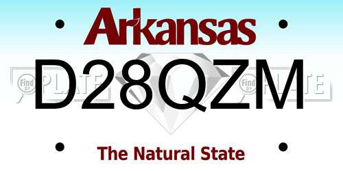 D28QZM Arkansas License Plate