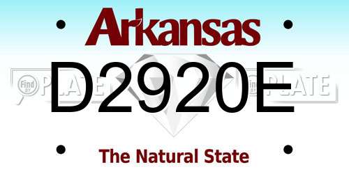 D2920E Arkansas License Plate