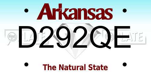 D292QE Arkansas License Plate
