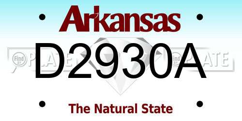 D2930A Arkansas License Plate