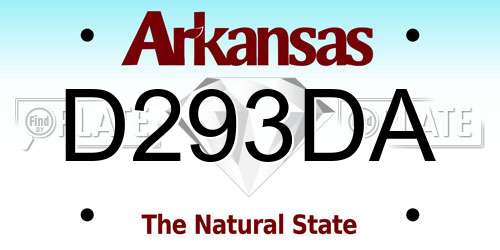 D293DA Arkansas License Plate