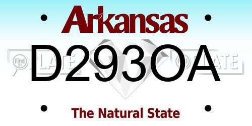 D293OA Arkansas License Plate
