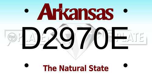 D2970E Arkansas License Plate