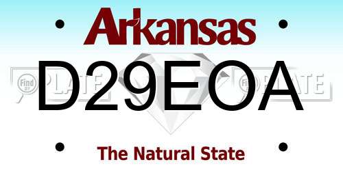 D29EOA Arkansas License Plate