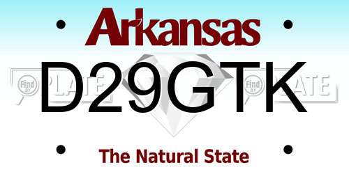 D29GTK Arkansas License Plate