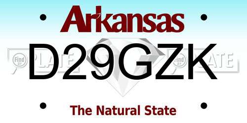 D29GZK Arkansas License Plate