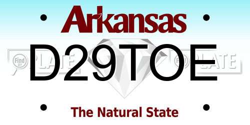 D29TOE Arkansas License Plate