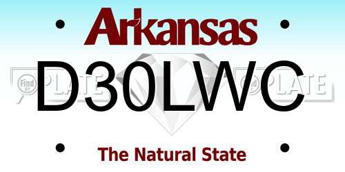 D30LWC Arkansas License Plate