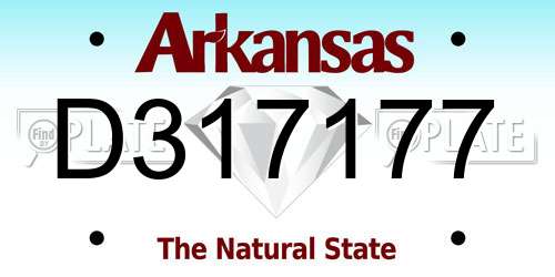D317177 Arkansas License Plate