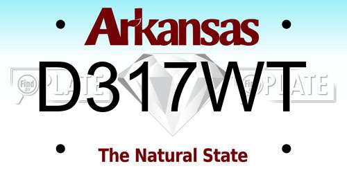 D317WT Arkansas License Plate